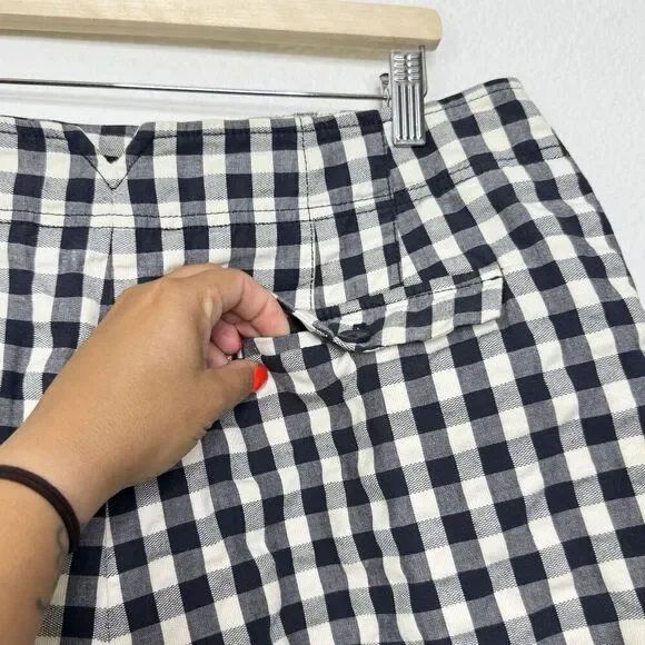 Ann Taylor Loft Shorts Size 14 Plaid Blue Sailor Preppy Summer Gingham Nautical - Picture 10 of 11